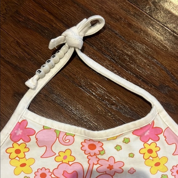 Barbie Kids Floral Halter Top - Pink and White - Picture 3 of 6